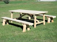 Log Cabin Table Set for Outdoor Use