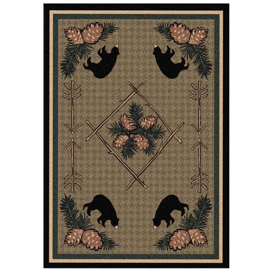 Pine Cone Bears Rug Collection - Cabin Rugs