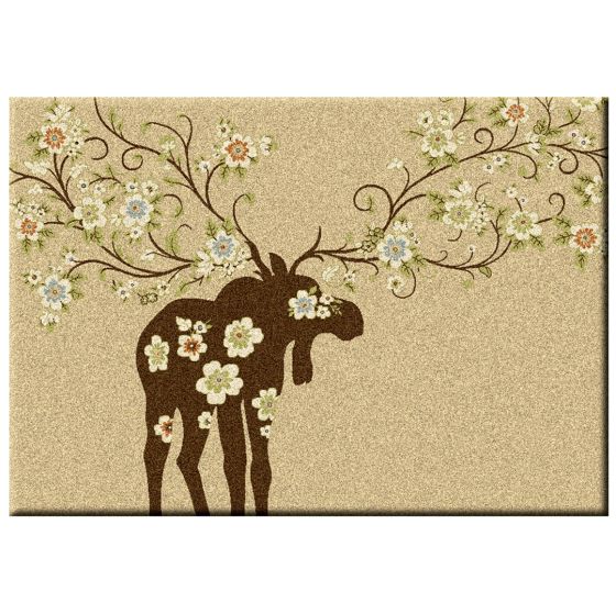 Moose Blossom Natural Entry Rug