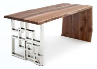 Live Edge Desk - Black Walnut - Waterfall - Natural Clear