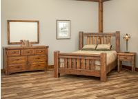 Sawmill Spindle Barnwood Bedroom Set--Queen, Antique Barnwood finish