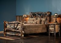 Beaver Creek Aspen Broken Arrow Log Bed--Dark aspen, Standard logs, Clear finish