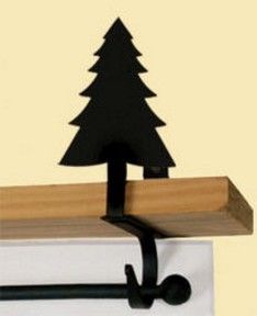 Wrought Iron Pine Tree Curtain Shelf Brackets