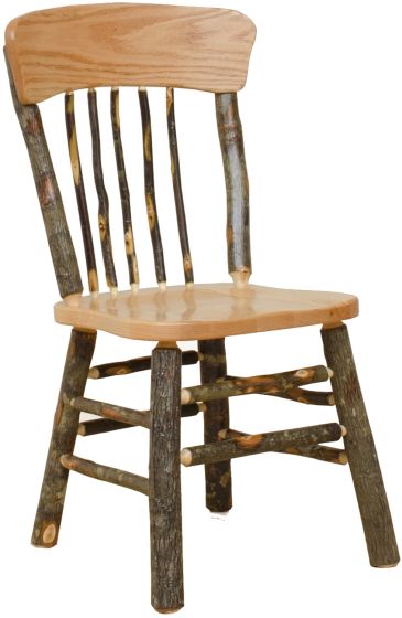 Rustic Hickory Log Panel Back Side Chair