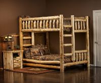 Cedar Lake Full over Full Log Bunk Bed--Clear Finish