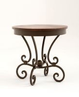 Rustic Spanish Santa Fe Turquoise Inlay Mesquite End Table