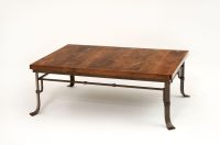 Rustic Santa Fe Turquoise Inlay Mesquite Coffee Table