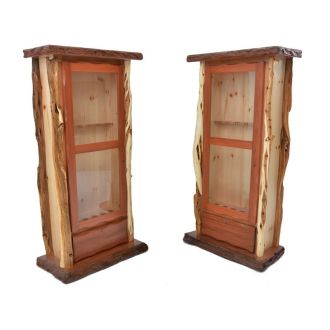 Rustic Redwood & Juniper Log Gun Cabinet