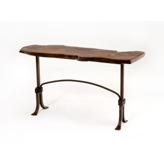 Santa Fe Collection Mesquite Sofa Table with Live Edge Design #2