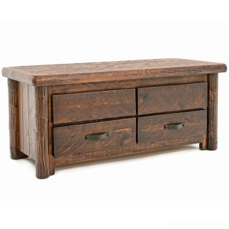 Olde Towne 2 Drawer Log Blanket Box--Barnwood Lager finish