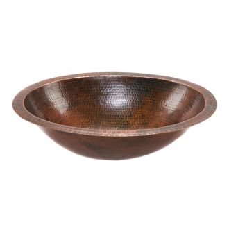 19" Oval Oil Rubbed Bronze Hammered Copper Bathroom Sink