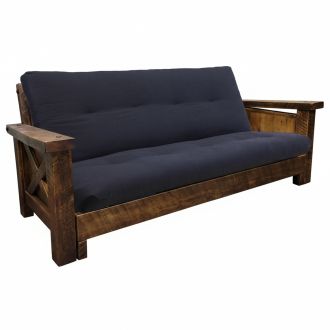 Sawmill Easy Glide Rough Sawn Futon - Antique Barnwood Finish