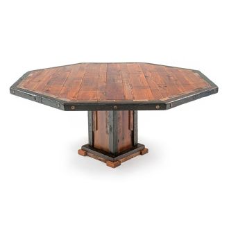 Western Woods Rustic Reclaimed Octagon Dining Table