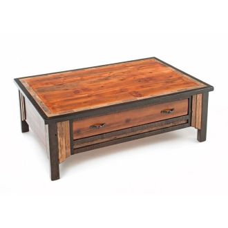 Western Woods Rustic Reclaimed 1 Drawer Coffee Table