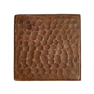 3" Square Oil Rubbed Bronze Hammered Copper Tile