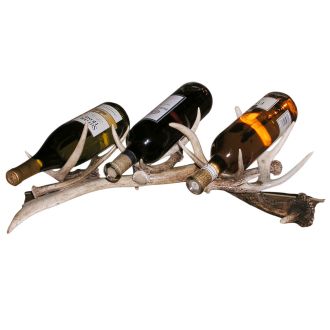 Antler Wine Rack, three bottles