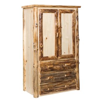 Rustic Colorado Aspen 3 Drawer Armoire