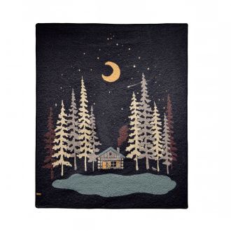 Moonlit Cabin Throw Blanket