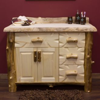 Yellowstone Aspen Log Vanity