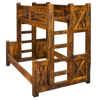 Barn Door Weathered Bunk Bed--Whiskey Finish