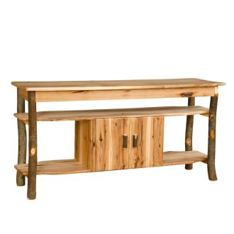 Saranac Hickory Log Open TV Stand