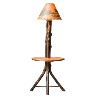 Hickory Floor Lamp Table