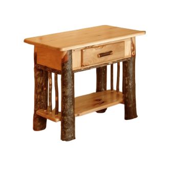 Saranac 1 Drawer Hickory Log Nightstand