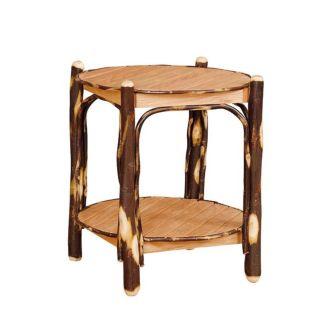 Saranac Hickory 2 Tier Round End Table