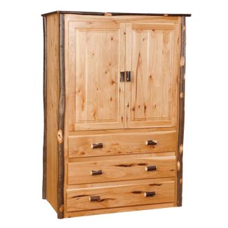 Saranac Hickory 3 Drawer Log Armoire