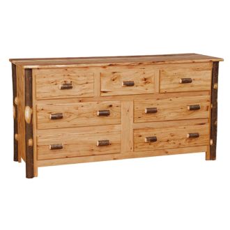 Saranac Hickory 7 Drawer Log Dresser
