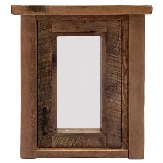 Rustic Reclaimed Barn Wood Single Door Medicine Cabinet
