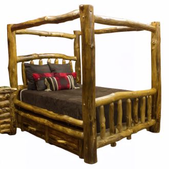 Beartooth Aspen Classic Timberland Log Canopy Beds