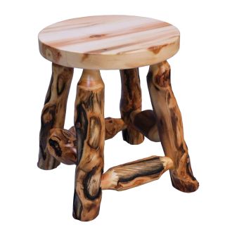 Beartooth Aspen Log Swivel Dining Stool - Natural Panel & Gnarly Log