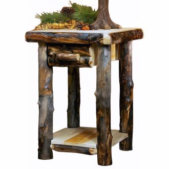 Beaver Creek Aspen 1 Drawer Log Nightstand