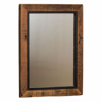 Black Trimmed Timber Reclaimed Barn Wood Mirror