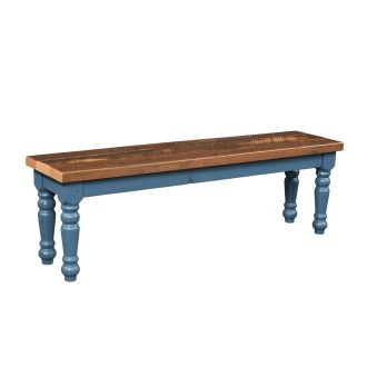 Brighthouse Barn Wood Dining Bench - Royal Blue Base Finish