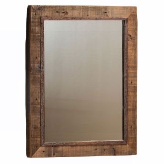 Brown Trimmed Timber Reclaimed Barn Wood Mirror