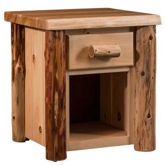Cedar Lake Frontier 1 Drawer Log Nightstand