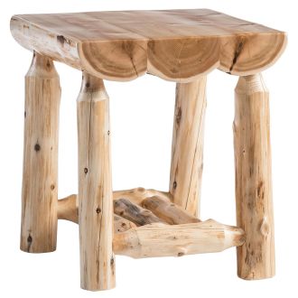 Cedar Lake Half Log End Table