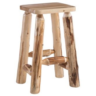 Cedar Lake Hip To Be Square Log Barstool