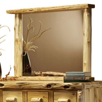 Cedar Lake Landscape Log Dresser Mirror Frame