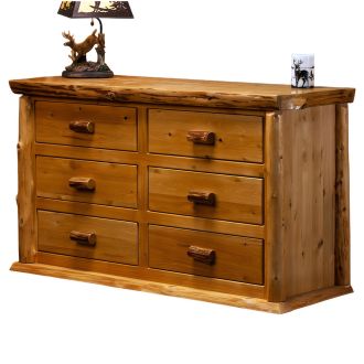 Cedar Lake Lodge 6 Drawer Log Dresser