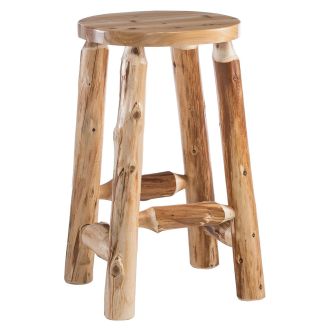Cedar Lake Round Log Pub Stool