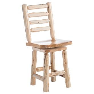 Cedar Lake Swivel Log Bar Stool