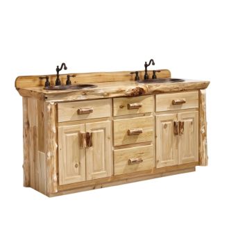 60" Cedar Lake Cabin Log Vanity in Clear Finish
