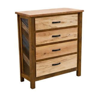 Rustic Chevron Barnwood 4 Drawer Chest 