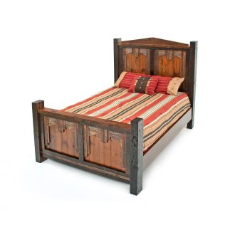 Western Woods Rustic Barn Wood Panel Bed