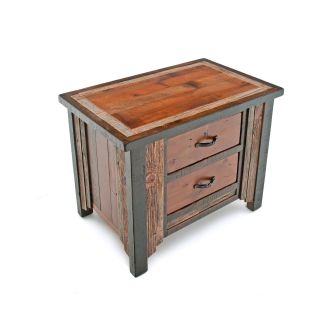 Western Woods 2 Drawer Reclaimed Barn Wood Nightstand