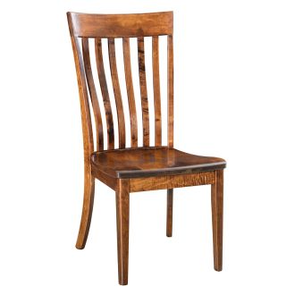 Chandler Contemporary Deep Bend Dining Side Chair - Asbury Brown Finish