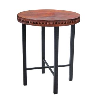 Copenhagen Hammered Copper Pub Table - Wavy Hammered Copper Table Top
